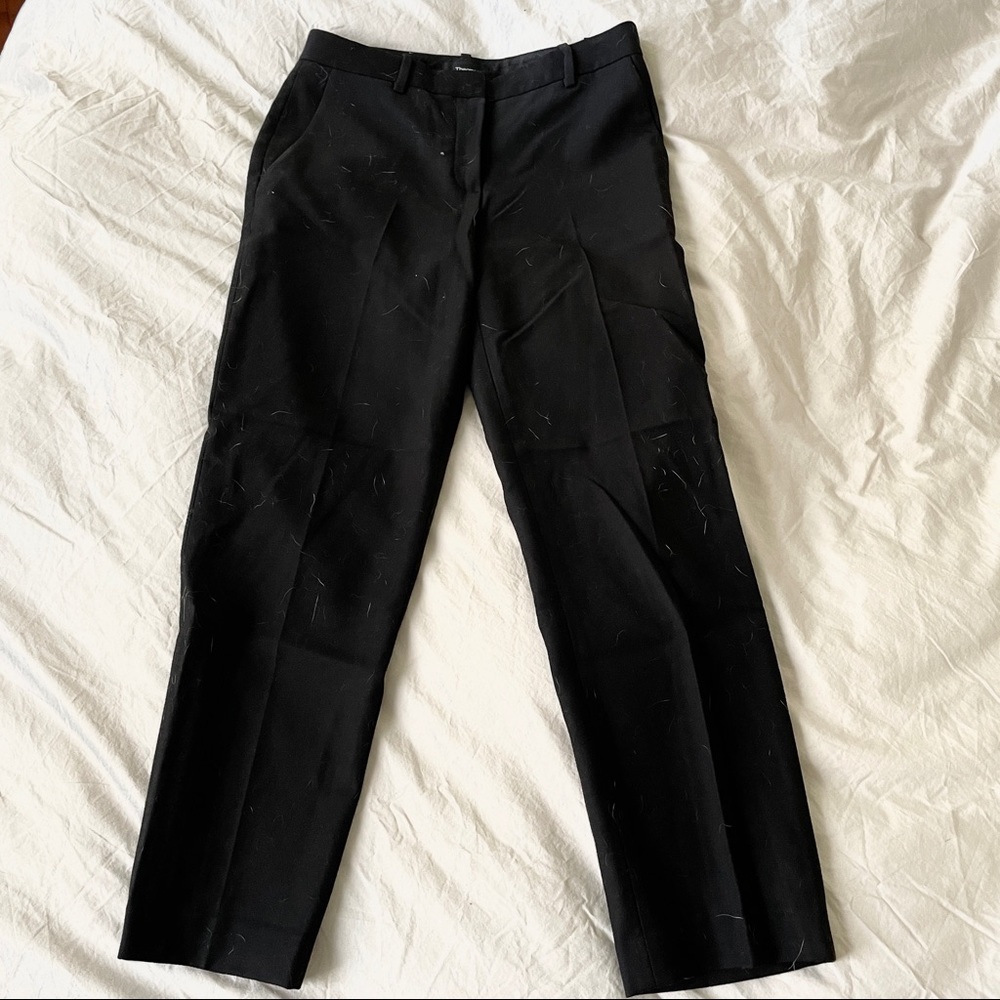 THEORY Sleek Flannel Cropped Tailored Trousers